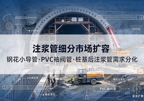 郊区注浆管细分市场扩容，隧道钢花小导管、PVC 袖阀管、桩基后注浆管需求分化